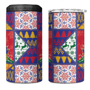 Haiti Christmas 4 in 1 Can Cooler Tumbler Patchwork Style