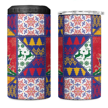 Haiti Christmas 4 in 1 Can Cooler Tumbler Patchwork Style