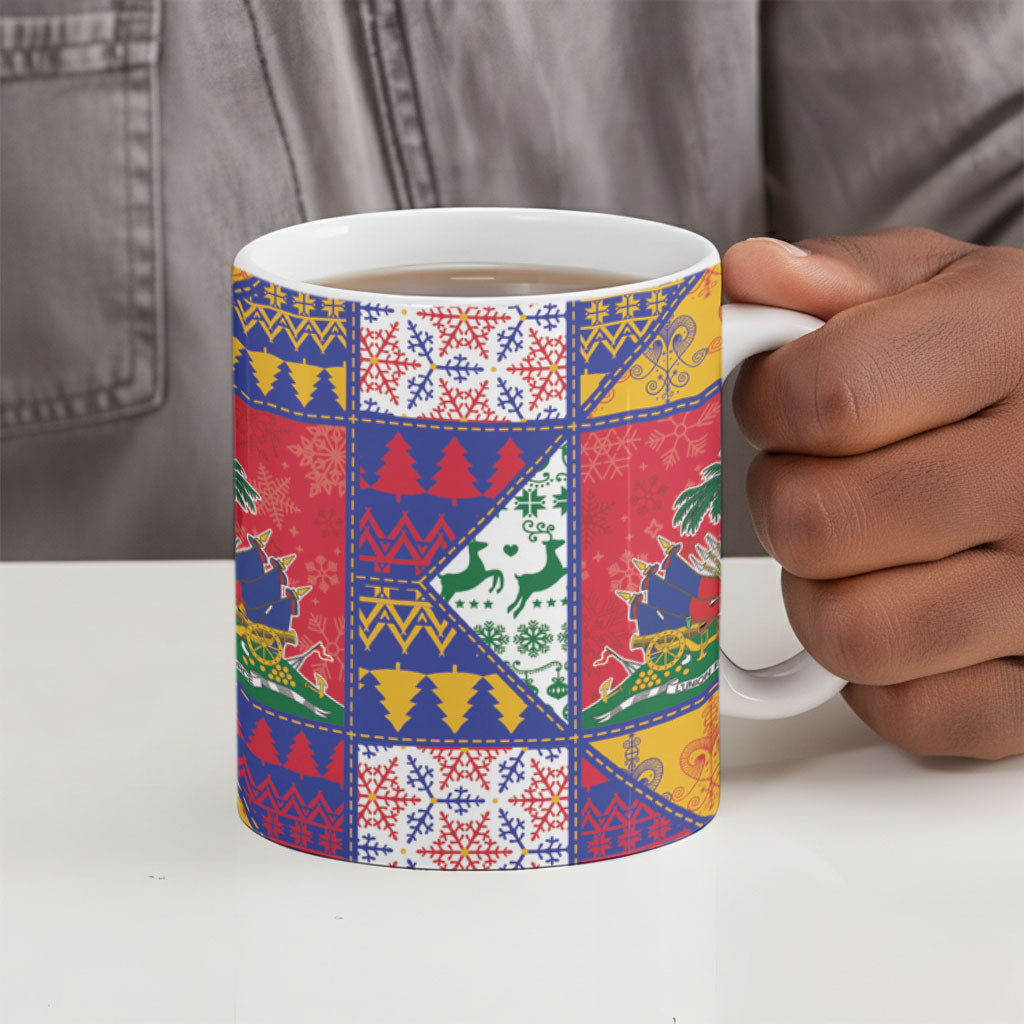 Haiti Christmas Ceramic Mug Patchwork Style