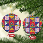 Haiti Christmas Ceramic Ornament Patchwork Style
