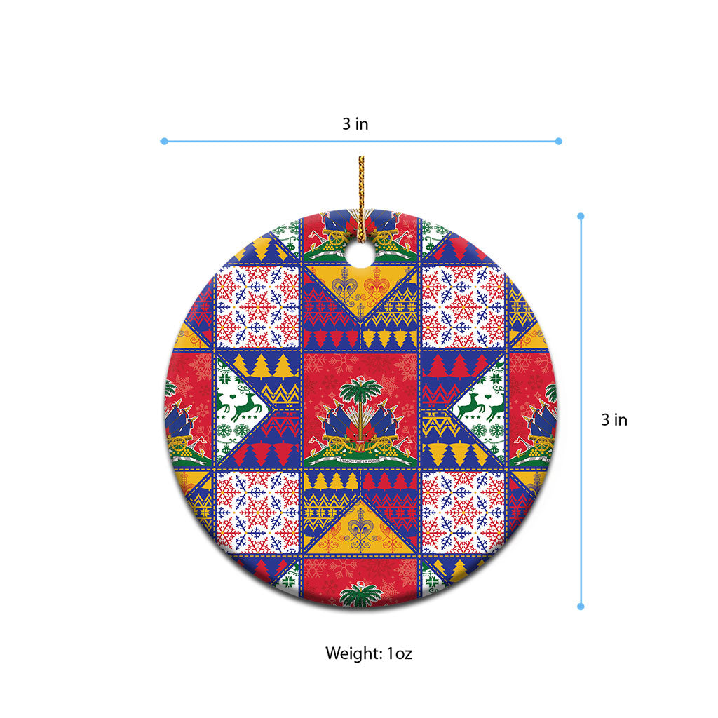 Haiti Christmas Ceramic Ornament Patchwork Style