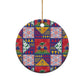 Haiti Christmas Ceramic Ornament Patchwork Style