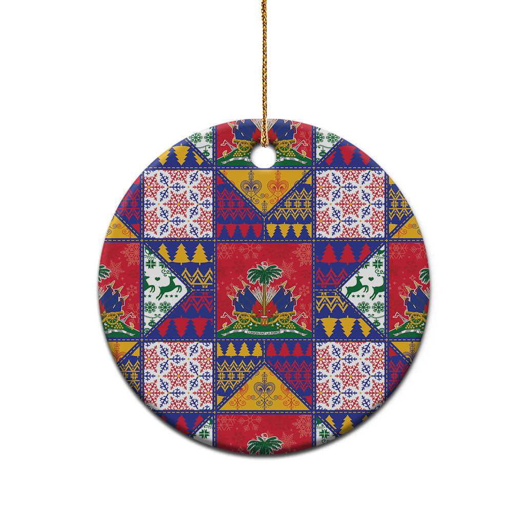 Haiti Christmas Ceramic Ornament Patchwork Style