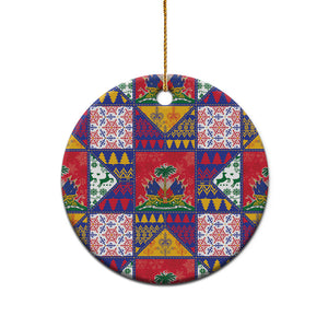 Haiti Christmas Ceramic Ornament Patchwork Style