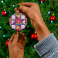 Haiti Christmas Ceramic Ornament Patchwork Style