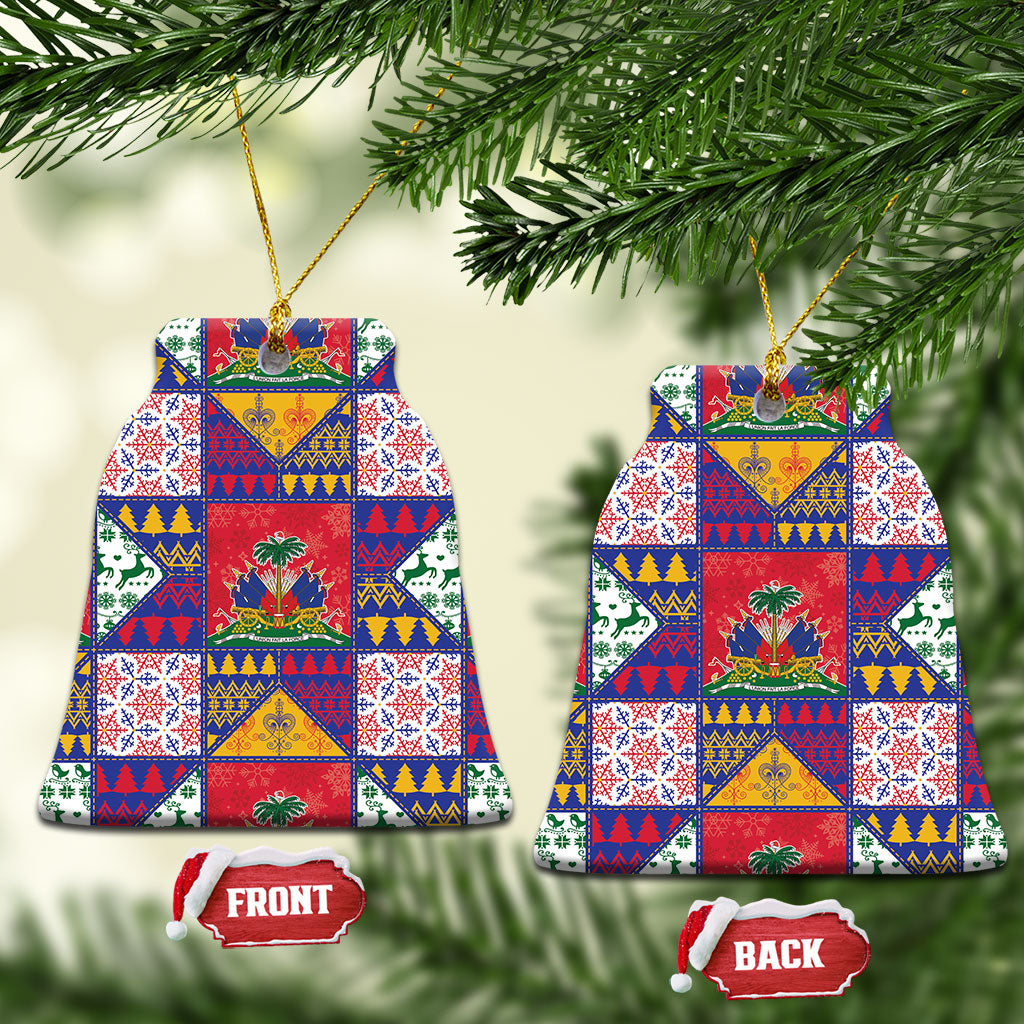 Haiti Christmas Ceramic Ornament Patchwork Style