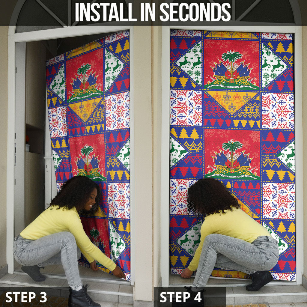 Haiti Christmas Door Cover Patchwork Style