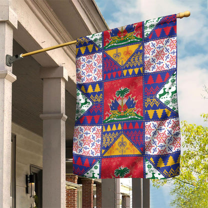 Haiti Christmas Garden Flag Patchwork Style