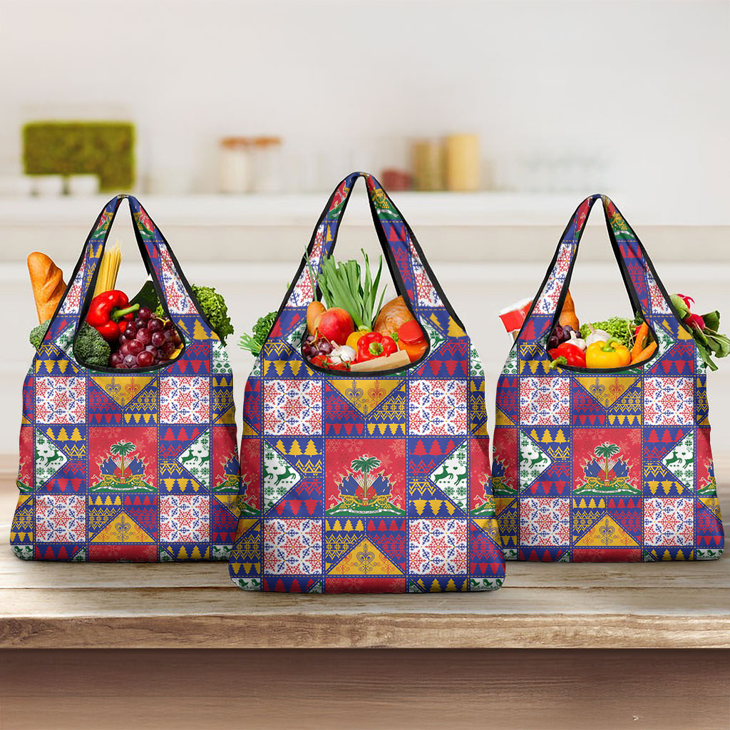Haiti Christmas Grocery Bag Patchwork Style