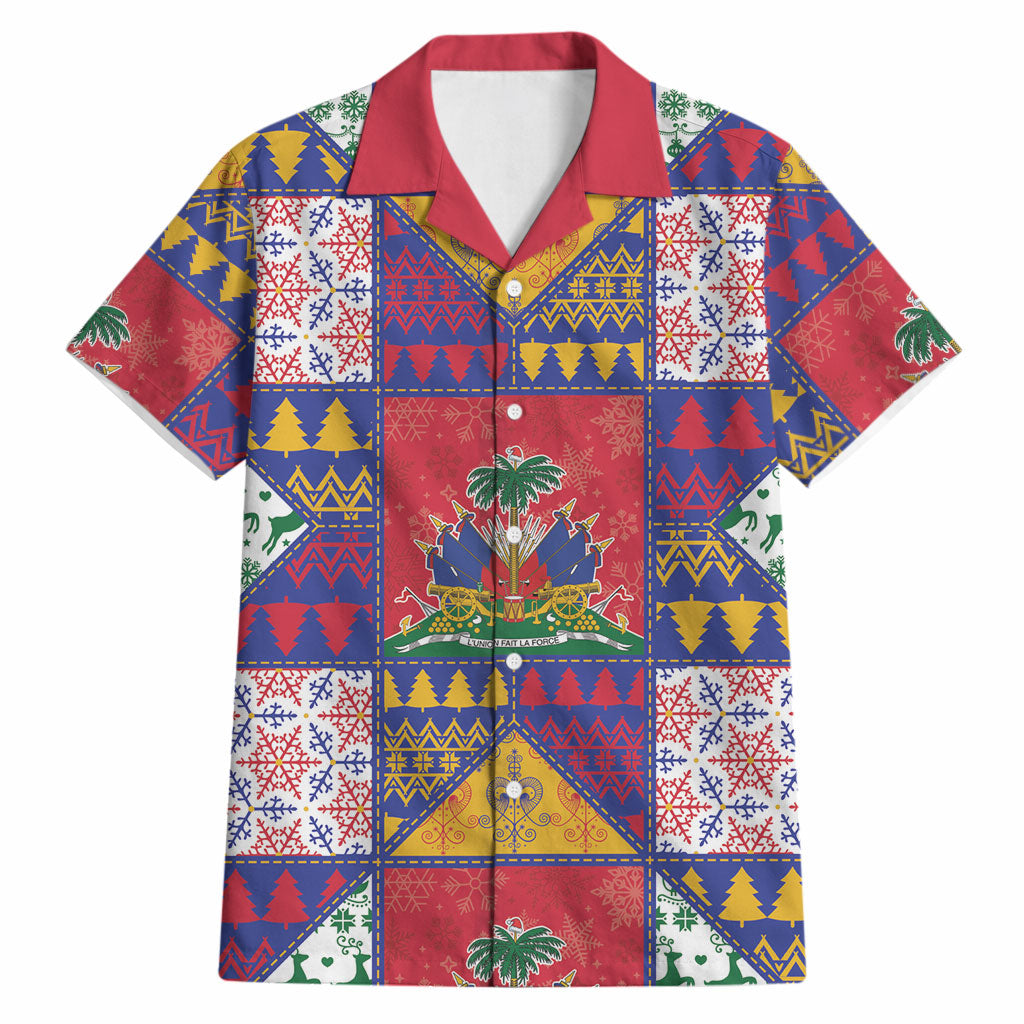 Haiti Christmas Hawaiian Shirt Patchwork Style