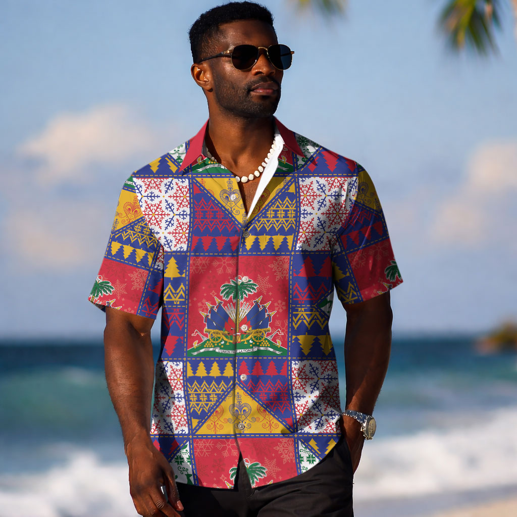 Haiti Christmas Hawaiian Shirt Patchwork Style