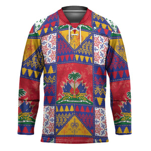 Haiti Christmas Hockey Jersey Patchwork Style