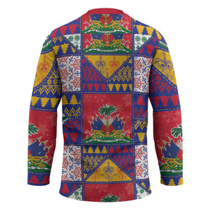 Haiti Christmas Hockey Jersey Patchwork Style