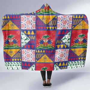 Haiti Christmas Hooded Blanket Patchwork Style