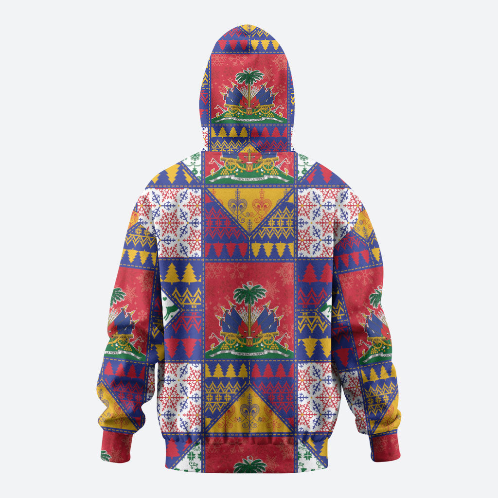 Haiti Christmas Hoodie Patchwork Style