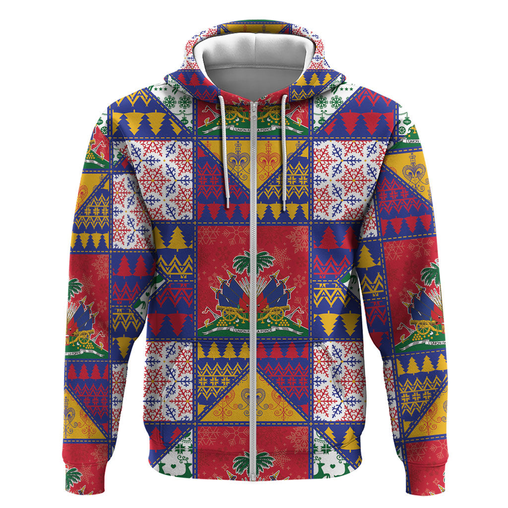 Haiti Christmas Hoodie Patchwork Style