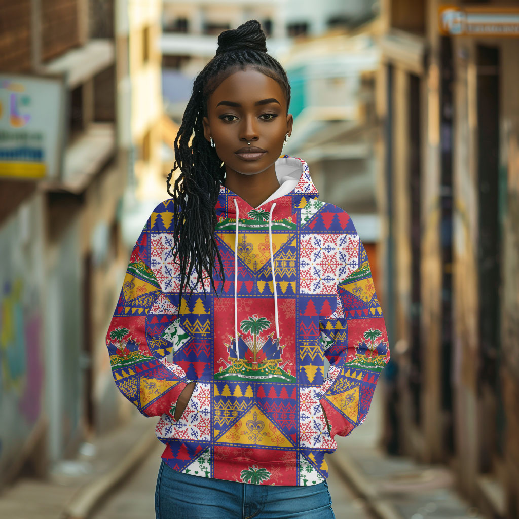 Haiti Christmas Hoodie Patchwork Style