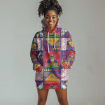 Haiti Christmas Hoodie Dress Patchwork Style