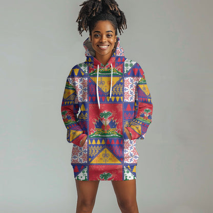 Haiti Christmas Hoodie Dress Patchwork Style
