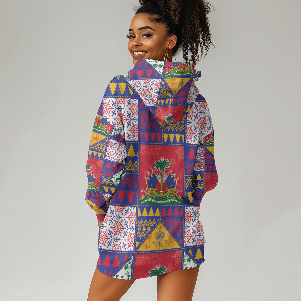 Haiti Christmas Hoodie Dress Patchwork Style