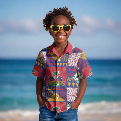 Haiti Christmas Kid Hawaiian Shirt Patchwork Style