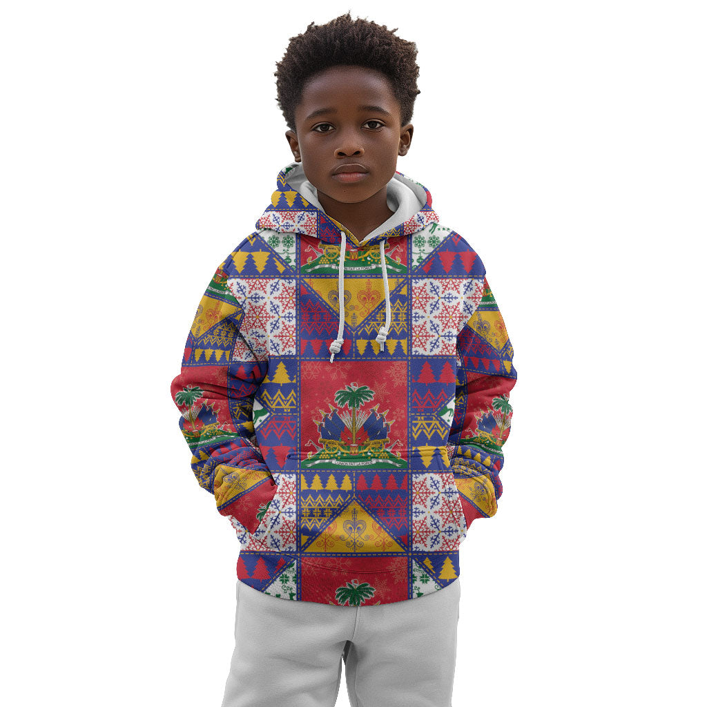 Haiti Christmas Kid Hoodie Patchwork Style