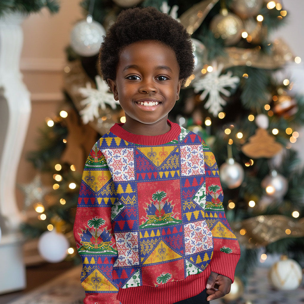 Haiti Christmas Kid Ugly Christmas Sweater Patchwork Style