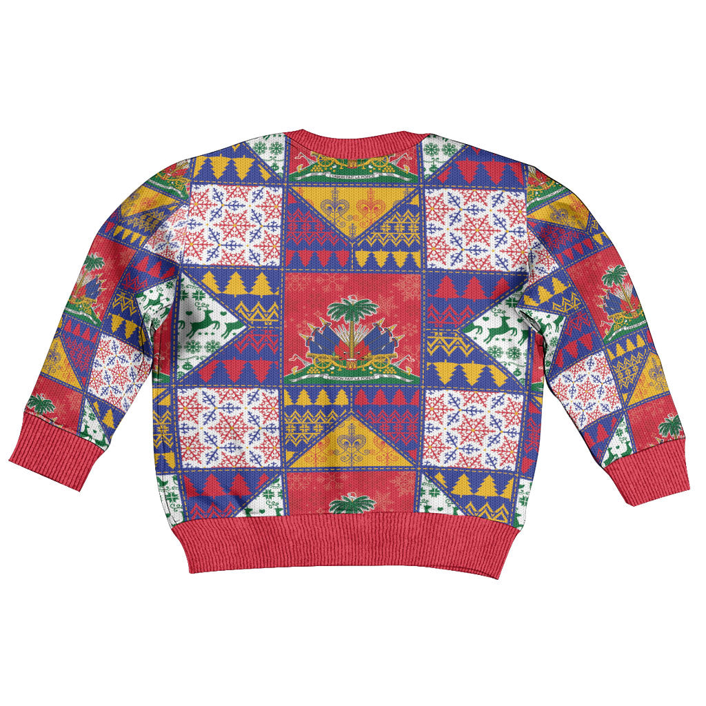 Haiti Christmas Kid Ugly Christmas Sweater Patchwork Style