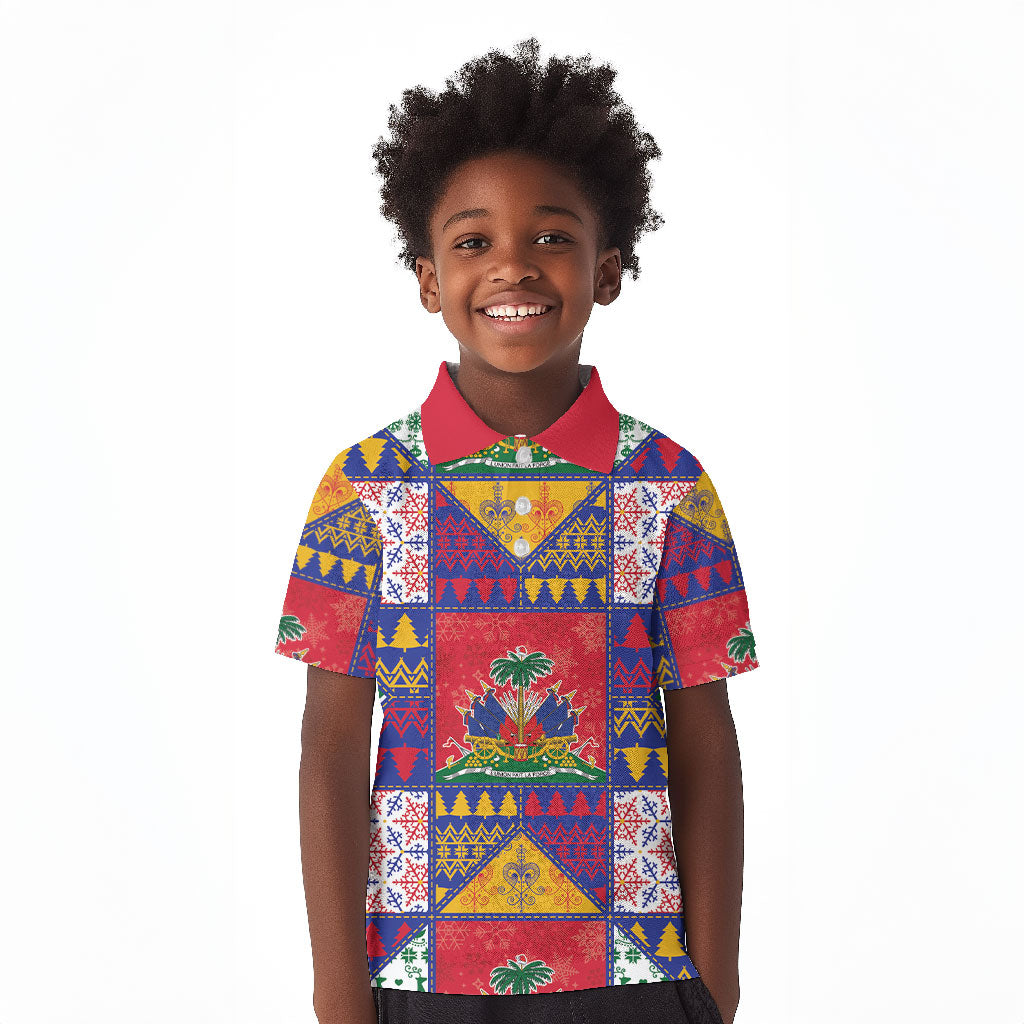 Haiti Christmas Kid Polo Shirt Patchwork Style
