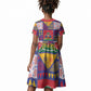 Haiti Christmas Kid Short Sleeve Dress Patchwork Style