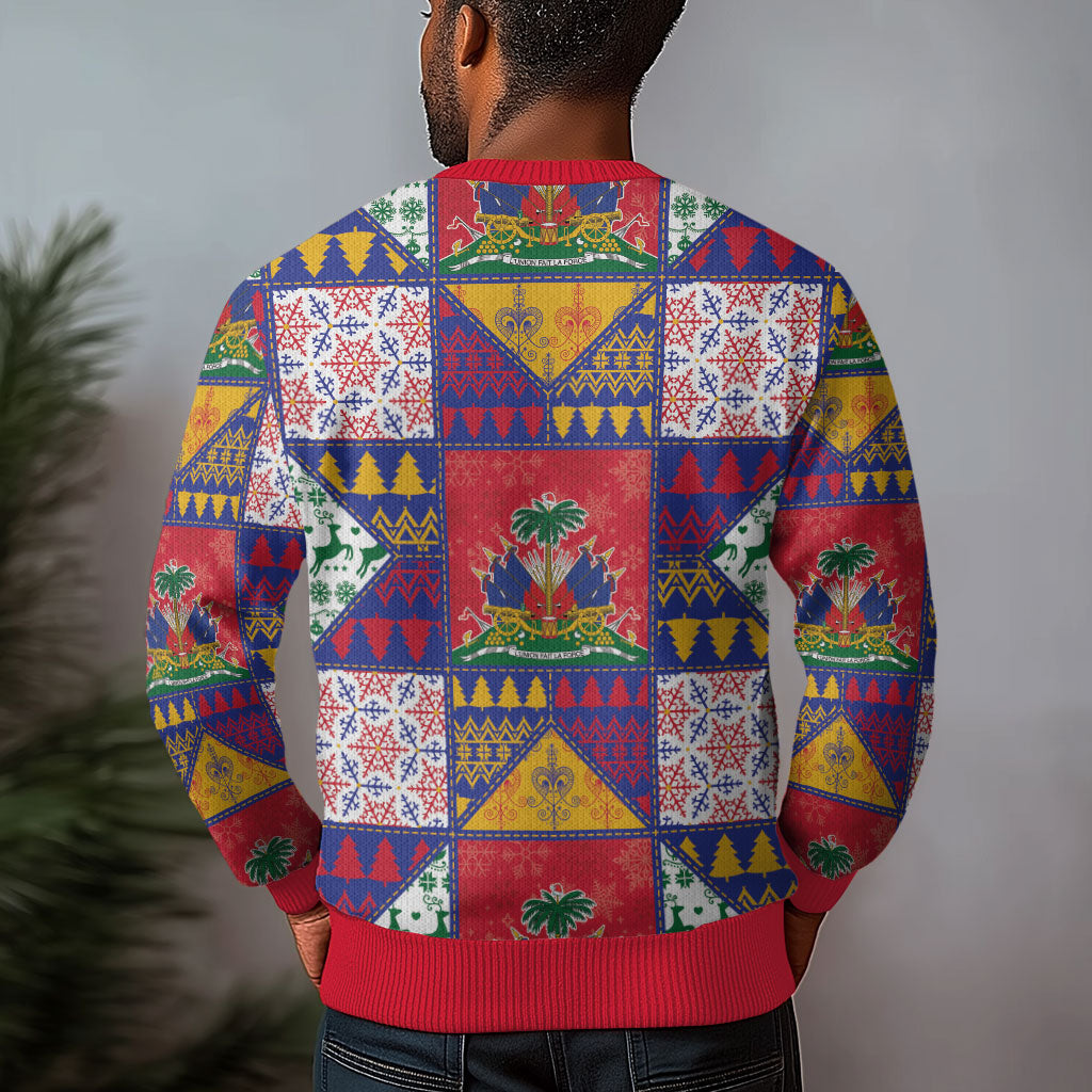 Haiti Christmas Ugly Christmas Sweater Patchwork Style