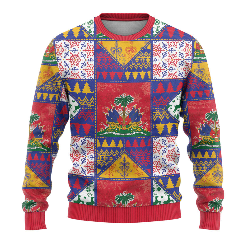 Haiti Christmas Ugly Christmas Sweater Patchwork Style