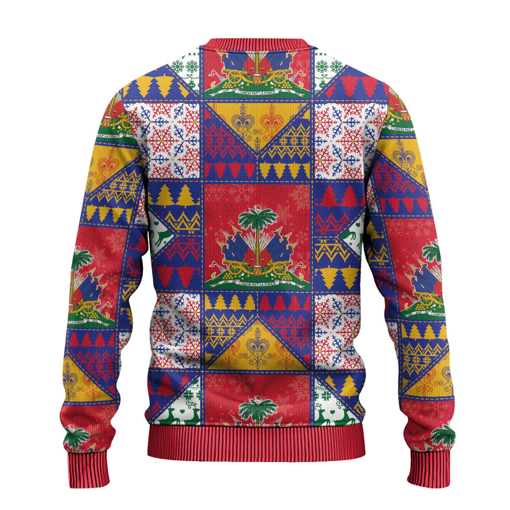 Haiti Christmas Ugly Christmas Sweater Patchwork Style