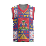Haiti Christmas Knitted V-Neck Vest Patchwork Style