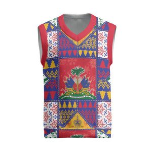 Haiti Christmas Knitted V-Neck Vest Patchwork Style