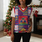 Haiti Christmas Knitted V-Neck Vest Patchwork Style