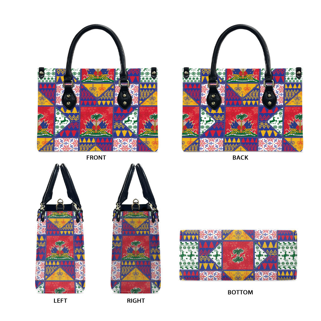 Haiti Christmas Leather Bag Patchwork Style