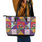 Haiti Christmas Leather Tote Bag Patchwork Style