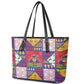 Haiti Christmas Leather Tote Bag Patchwork Style