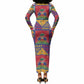 Haiti Christmas Long Sleeve Bodycon Dress Patchwork Style