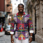 Haiti Christmas Long Sleeve Button Shirt Patchwork Style