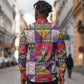 Haiti Christmas Long Sleeve Button Shirt Patchwork Style