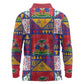 Haiti Christmas Long Sleeve Polo Shirt Patchwork Style