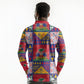Haiti Christmas Long Sleeve Polo Shirt Patchwork Style