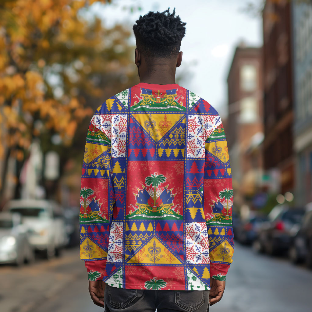 Haiti Christmas Long Sleeve Shirt Patchwork Style