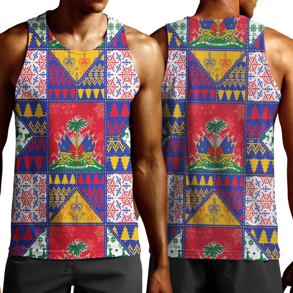 Haiti Christmas Men Tank Top Patchwork Style