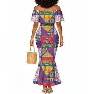 Haiti Christmas Mermaid Dress Patchwork Style