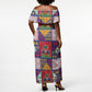 Haiti Christmas Off Shoulder Maxi Dress Patchwork Style