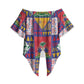 Haiti Christmas Off Shoulder Wrap Waist Top Patchwork Style