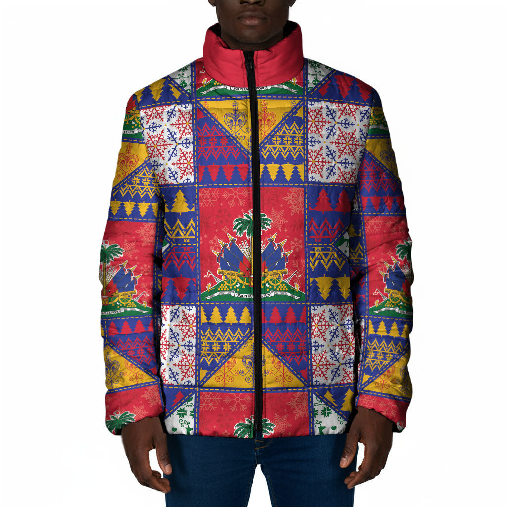 Haiti Christmas Padded Jacket Patchwork Style